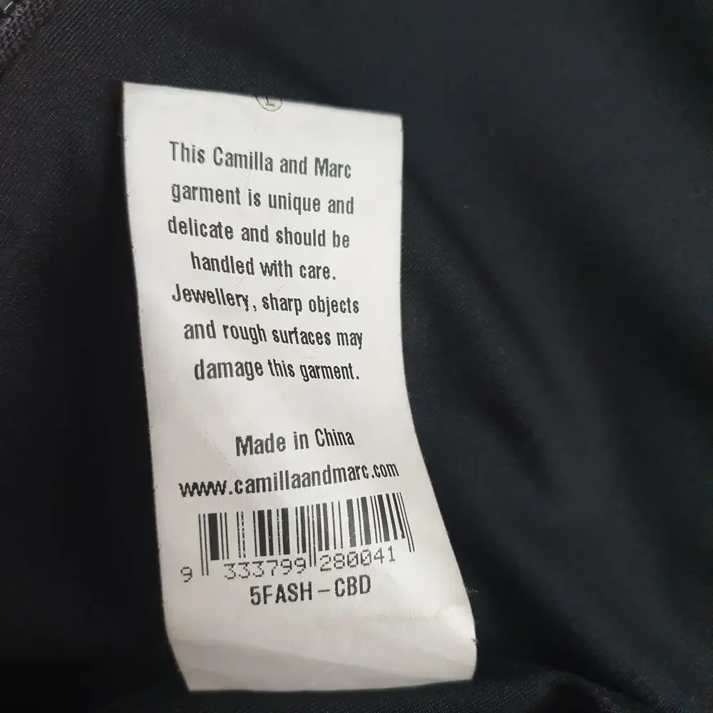 NWT Camilla and Marc Black Dress A-Line Mini Size 2 Scuba Net Top Night Out - Picture 10 of 16